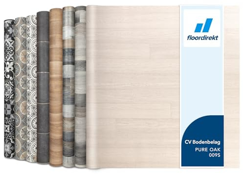 Floordirekt | Atlantic | Rouleaux, Dalles et lames PVC | 200 x 300 cm | Épaisseur de 2,7 mm | Idéal pour les passages intensifs cuisine, le salon, le couloir et la chambre | Pure Oak 009s
