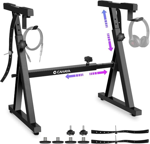 CAHAYA Keyboard-Ständer, strapazierfähig, verstellbare Breite und Höhe, passend für 66, 76, 88 Tasten, Digitalpiano, Z-Stil, Modell CY00366-1