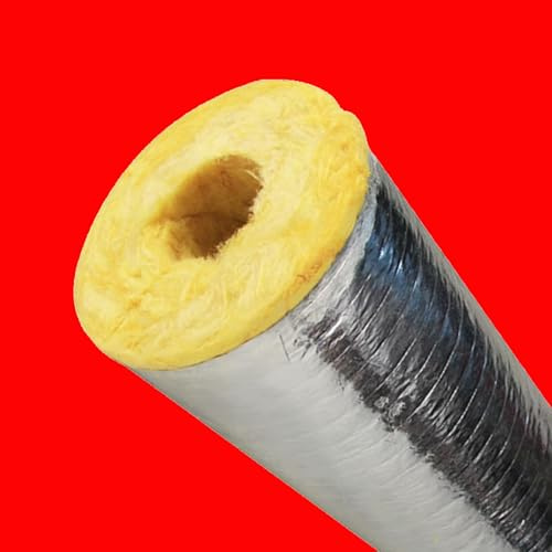 LRHELPBNR Tubo Isolante Antigelo per Esterni, Coppelle in Lana di Roccia con Alluminio, Isolamento Canne Fumarie Tubi per Stufa E Condotti di Aerazione(L 1M-60mm/2.4in,30mm)