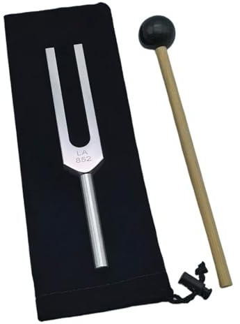 Stämgaffel aluminiumlegering inställningsgafflar set silver professionell stämningsgaffel meditation för ljudläkning (852 HZ)