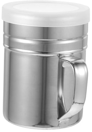 Gatuida Recipiente Para Condimentos y Dispensador De Polvo De Acero Inoxidable Mediano Con Asa, Espolvoreador De Azúcar y Chocolate Para Uso Doméstico