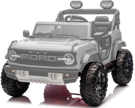 Kit 4 Ruote in Gomma EVA XL con Copriruota per Auto Elettrica per Bambini Ford Bronco 24V – Ruote Antiscivolo Silenziose, Maggiore Aderenza e Comfort di Guida
