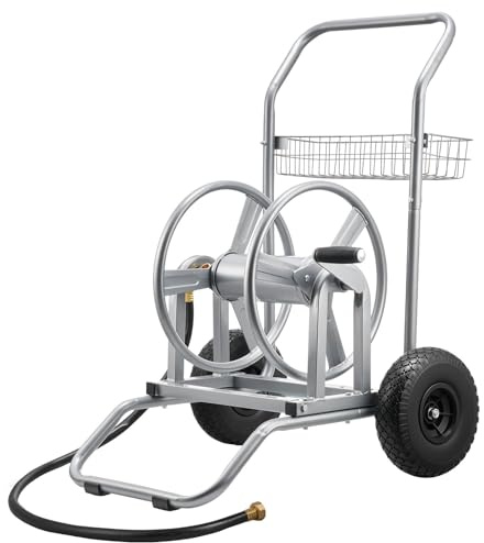 VEVOR Carrello Avvolgitubo per Tubo dell'Acqua, Carrello Avvolgitubo da Giardino per Tubi ad Alta Pressione capacità Max. 6096 cm/9144 cm,Bobina per Stoccaggio Tubi per Irrigazione, Senza Tubo