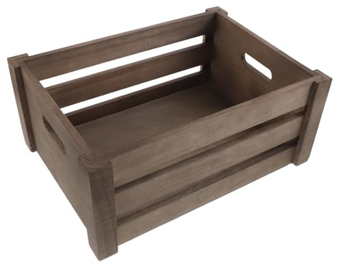 UTHCLO Boîte de Rangement en Bois Rétro Grosse Taille 35x25x15 Cm pour Disques Vinyles et CD avec Poignée, Organisateur Vintage pour Bureau et Décoration Intérieure, Porte-disques Vinyle