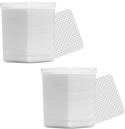 SOLUSTRE 2 Boxen mit 400 Weißen Reinigungspads aus Chemiefaser zur Entfernung von Wimpernkleber und Hautreinigung Fusselfreie Abschminktücher für Nagel und Hautpflege