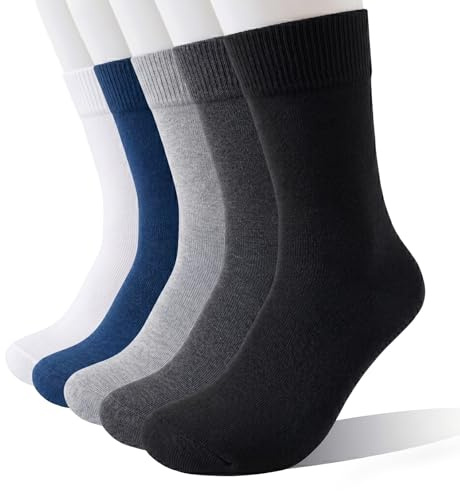 Wamicu Chaussettes Homme, 5 Paires Fines Chaussettes en Coton Peigné | Mi-mollet, Respirantes, Convient aux entreprises, aux bureaux et aux loisirs