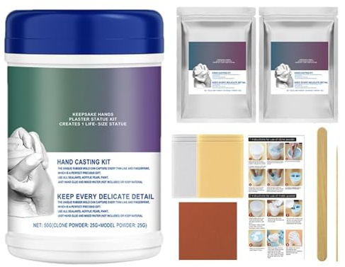 Kit Huellas Mano Familiar Herramienta Moldeadora para Esculturas y Moldes | Kit Bebé Vaciado Manos Suministros Y Moldes Hacer Jabón Para Manualidades, Navidad, Recuerdo, Adultos