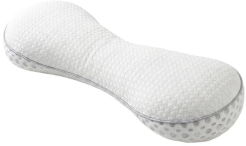 Sjfbebsy bovete nackkudde ergonomiskt böjd nackstöd, bovetekudde för rygg- och sidosovare, vit