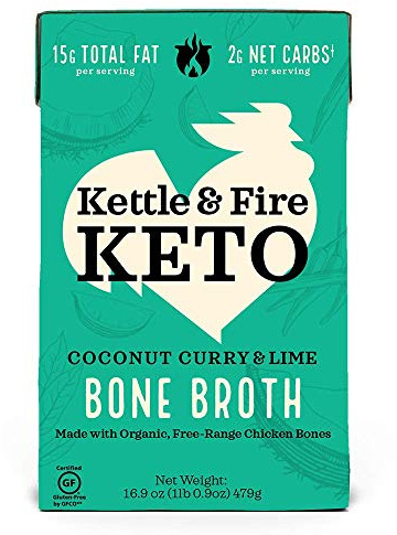 KETTLE & FIRE Coconut Curry Chicken Bone Broth, 16.9 OZ, Packaging may vary