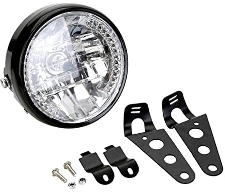 Phare de moto de 7 pouces, projecteurs à LED, projecteur de moto, feux de clignotant avant avec support de montage