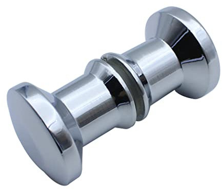 KEABATH 1 pomello per porta della doccia, cromato, rotondo, in lega di zinco, in vetro, maniglia per box doccia, schermo da bagno, parti di ricambio per doccia