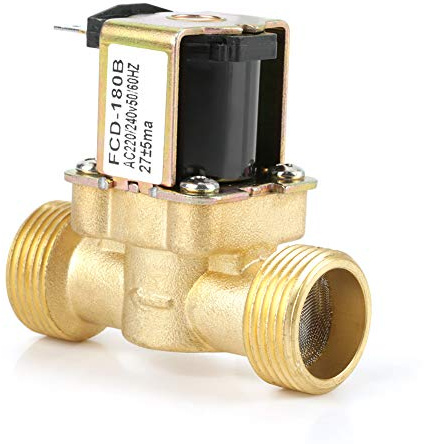G3/4 Solenoid Valve, AC 220V-240V Normally Closed Brass Water Inlet Valve 2-Way Control Pressure Regulating Valve for Washing Machine, Water Dispenser, Garden Irrigation