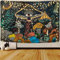 Yrendenge Tapisserie murale champignon yeux créatures marines tapisserie esthétique bohème tapisserie abstrait océan mystère décoratif à suspendre pour chambre à coucher 210 x 150 cm