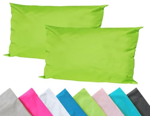 JACK 2er Set Outdoor Kissenhülle Kissenbezug 40x60cm Wasserfest Sitzkissen Lounge Kissen Garten Stuhl Lotus Effekt, Farbe:Grün