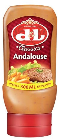 Hymor D&L Andalouse Sauce Classics - 1x 300ml - belgische Grill-Sauce aus Tomaten und Senf, leicht pikante Würz-Sauce von Devos & Lemmens, zu Burger & Pommes, gegrilltem Fleisch, Wraps und Käse