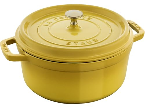 Staub Cast Iron 4-qt Round Dutch Oven - Citron