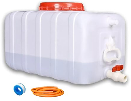 Vattenförvaringsbehållare I Livsmedelsgodkänt HDPE (Fyrkantig), Stort Volym Vattentank Med Förstorat Handtag, 2,8 Mm Tjock Leaktät För Hem, Camping, Husbilar Och Utomhusbruk(Size:35L)