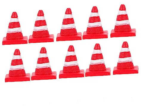 YARNOW Artistic Mini Road Cone Toys 10pcs Traffic Cone Sign for Boys and Girls Children Cognitive Toy