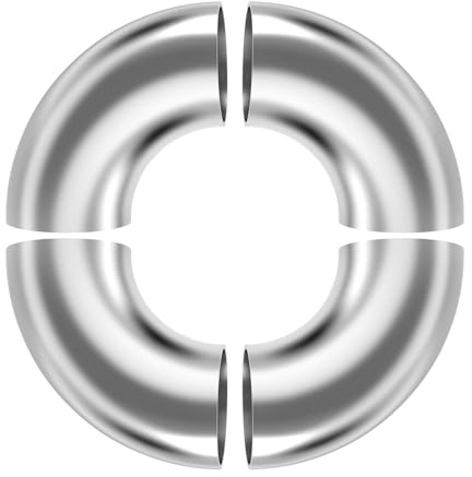 4 pièces Coude de tuyau à 90 degrés d'échappement en acier inoxydable 63mm OD pour tuyau d'échappement modifié pour voiture, rampe d'escalier, système d'échappement