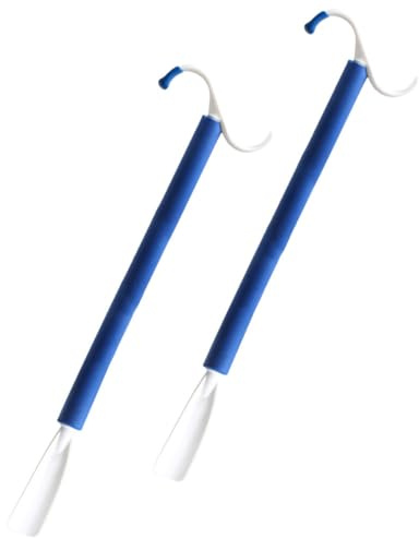 ibasenice 2 Bastones de Ayuda para Vestirse de Abs, Ligeros y Prácticos para Embarazadas y Personas Discapacidad, Accesorios Profesionales para Calzador y Ropa