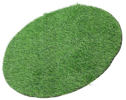 IWOWHERO Césped Artificial para Exteriores 25 CM de Altura Alfombra Redonda de 90 CM de Diámetro Césped Verde Sintético Realista para Patio Jardín y Área de Entrenamiento para Mascotas