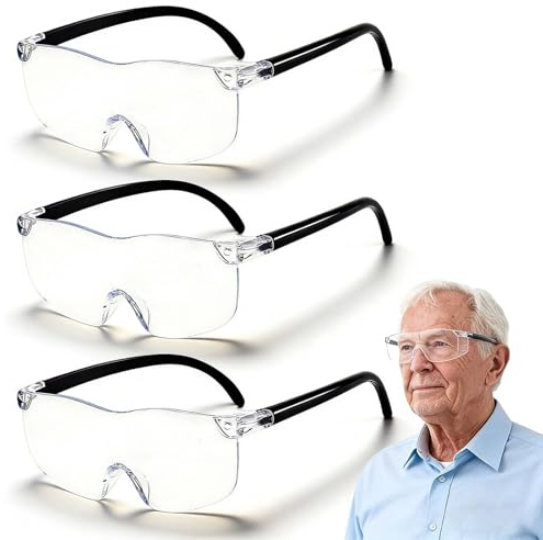 NANASUGUR 3 Piezas Gafas Lupa & Gafas de Aumento, Lupas de Gran Aumento, 500% 1000% 1600%, Anti Luz Azul para Personas Mayores Lectura Costura