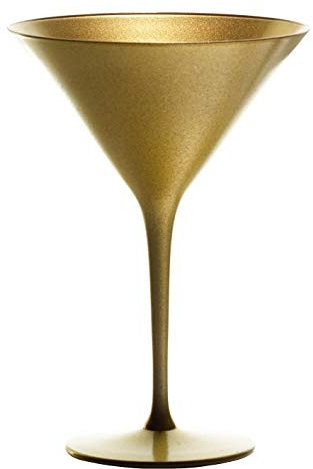 Stölzle Lausitz Elements Cocktailgläser Gold 6er-Set 240 ml – Stilvolle Cocktail Gläser ideal für Martini & Manhattan – Goldfarbene Martinigläser aus Kristallglas – Spülmaschinengeeignet & stoßfest