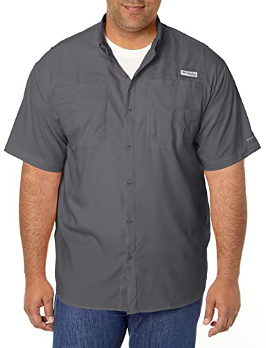 Columbia Men's Tamiami 2 Short Sleeve Shirt, Short Sleeve Shirt, City Grey, XXL
