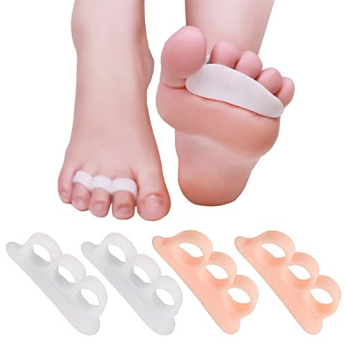 BODYA 4 Stück Zehenspreizer aus weichem Gel für überlappende Zehen, Ballenzehen, Zehenkorrektor für Damen und Herren, zur Linderung von Fußschmerzen