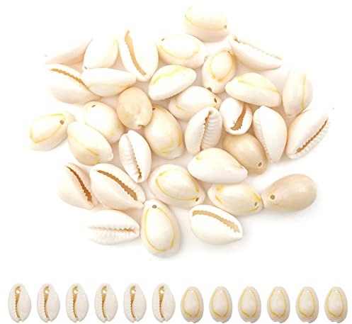 70 perlas de concha naturales para enhebrar, conchas con agujero, conchas en espiral, perlas colgantes, conchas de playa, para manualidades, decoración, fabricación de joyas, 11-18 mm