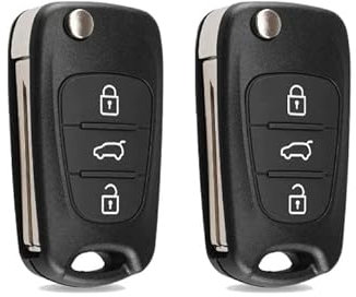 2 Custodia Cover Chiave Guscio Telecomando 3 Tasti Compatibile con Hyundai i10 i20 i30 ix20 ix35 Kia Sportage Picanto Sorento Venga Rio Ceed Cerato Coppia