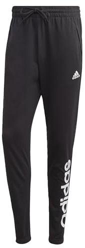 adidas Uomo Essentials Single Jersey Tapered Elasticized Cuff Logo Pants, Black, M