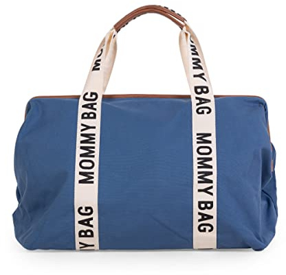 Childhome Mommy Bag Signature, Blue, Large Capacity, Changing Mat, Adjustable Shoulder Strap, Compartment, Insulated Pocket, Suitcase Passage, Women's Diaper Bag