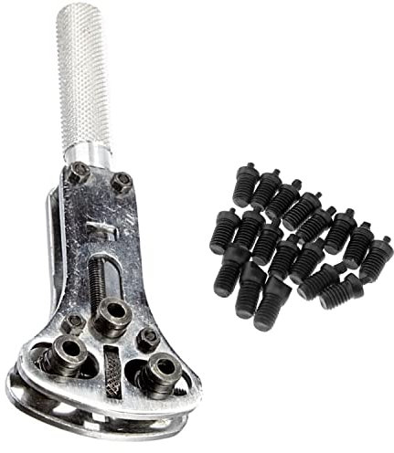 ZHjuju Ouvre Montre,Montre Arrière Couverture Clé Ouvreur Outil de Retrait de Boîtier de Montre Atterie de Rechange et Support de Mouvement avec 18 Vis D'ouverture Kit de Réparation de Montre