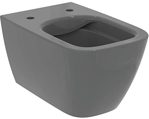 Ideal Standard - i.life B, WC sospeso con tecnologia di scarico RimLS+, Water facile installazione con Easyfix+, Grigio lucido