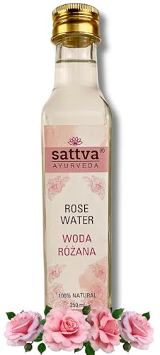 Sattva Rosenwasser Gesichtswasser - Natural Rose Water for Face - Gesichtswasser Für Unreine Haut - Natürliches Rosenhydrolat Gesichtstoner, Basis für Hausgemachte Gesichtsmasken - 250 ml