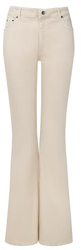 Joe Browns Women's Essentials Ecru High Waisted Bootcut Flared Jeans, Beige, 16S