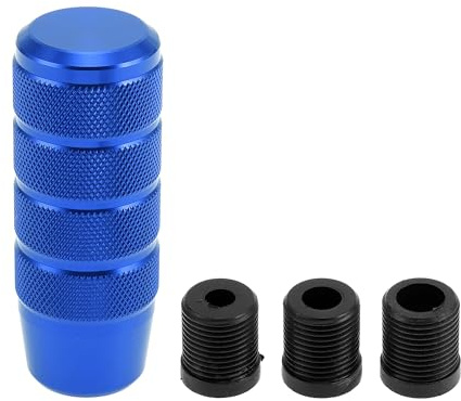 INFINAUTO 9.5cm Car Shift Knob with 3 Adapter Aluminum Alloy Blue | Universal, for Automatic and Manual Vehicle, Gear Shifter Knob, with 3 Adapter, Aluminum Alloy, Blue