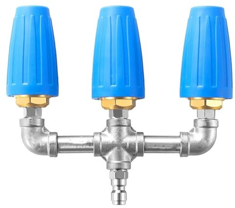 Koolenry Boquilla Triple Turbo, Hidrolavadora con Boquilla Turbo y Conector Rápido de 1/4 Pulg., Boquilla Doble Turbo de 2,5 Orificios, 4000 PSI Ma