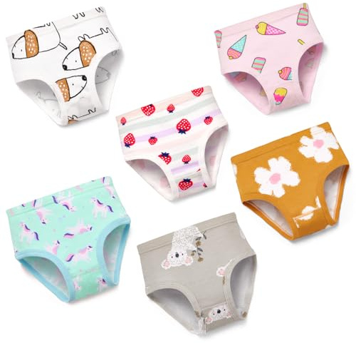 Soleurfe Bragas niña 2-9 Años 100% Algodón Braguitas Transpirable y Tallas Precisas Diseños Bonitos Pack de 6