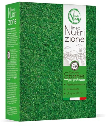 VerdeVita Concime Starter – Per Germinazione Rapida e Radici Forti – Ideale per Prato, Semi e Tappeti Erbosi – Alta Solubilità – Fertilizzante Professionale - Made in Italy (140m²)