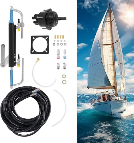 LENDISIY Hydraulisches Außenborder-Lenkset, 90 PS Hydraulik-Lenksystem für Außenborder, Hydraulischer Bootslenkungssatz, Hydraulische Lenkung für Marine Boote mit Steuerpumpe