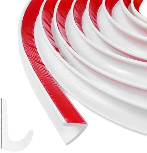 YushengTai Canalón de Lluvia para Vehículos Recreativos en Forma de J, 5 metros, Riel de Goteo de Goma, Desagües de Automóviles para Vehículos Recreativos, Camiones, Barcos, Furgonetas, Blanco