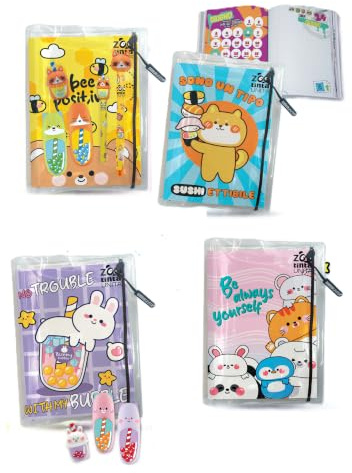 Tinta Unita Zoo Diario Scuola Junior 2026/2027 Datato 12 Mesi – 384 Pagine con Sovracoperta PVC, Penna Irresistibile 0.7, Mini Matita, 2 Mini Evidenziatori e Temperino 3D – 4 Varianti (Rosa)
