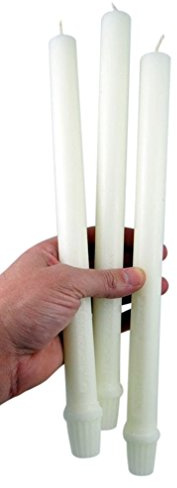 Cathedral Brand 51% Beeswax Short 4's Candles with Self-Fitting Ends, 7/8 Inch x 12 Inch, Box of 24