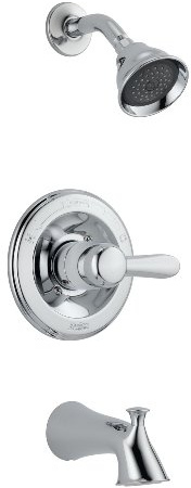Delta Lahara 14 Series Single-Function Tub and Shower Trim Kit with 5-Spray Touch Clean Shower Head, Chrome T14438 (Valve Not Included)