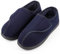LongBay Men's Diabetic Wide Fit Memory Foam Slippers Comfy Warm Plush Fleece Arthritis Edema Swollen House Navy Blue 12UK