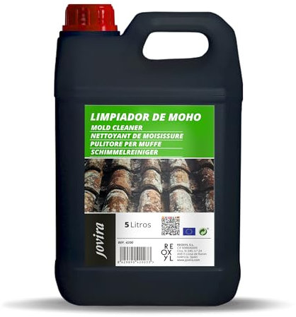 JOVIRA PINTURAS Limpiador de Moho. Elimina el Moho. Eficaz para manchas de microorganismos en terrazas, tejados, paredes, muros, jardín. (5 Litros) D-13