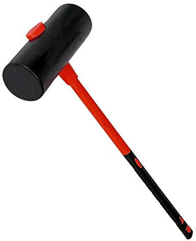 Unibos 6kg Heavy Duty Rubber Paving Maul Fibreglass Slab Hammer Kerb Laying Mallet