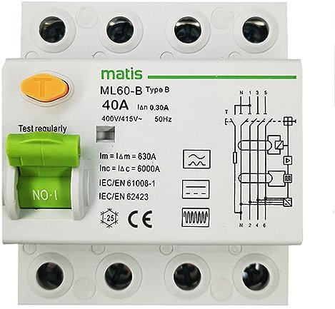 FI-Schutzschalter 40A - 300mA / 4-Pol/Typ B